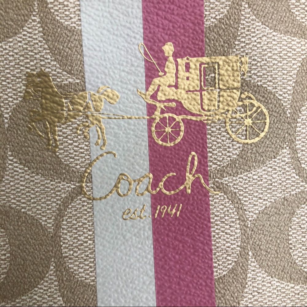 Coach Horse & Carriage Striped Logo Wristlet Bag - Picture 5 of 8